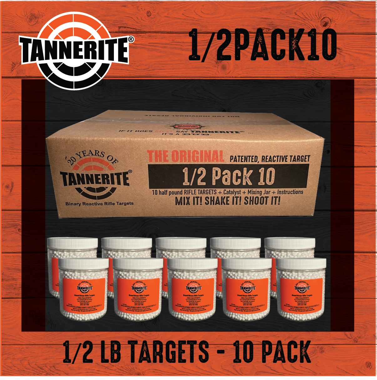 Tannerite Full Brick, Half-Pound Exploding Targets - 10 Count - Aerospace  Arms
